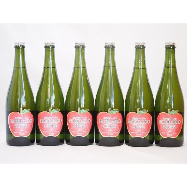 6本セット(北海道余市産りんご100%シードル スパークリングワイン alc.5.5% やや甘口) ...