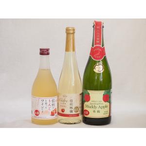 国産りんご酒3本セット(信州林檎シードル 信州のりんごワイン アップルドライ辛口) 500ml×2本 750ml×1本｜sake-gets