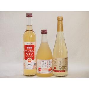 りんご酒3本セット(信州林檎シードル アップルワイン 信州のりんごワイン) 500ml×3本｜sake-gets