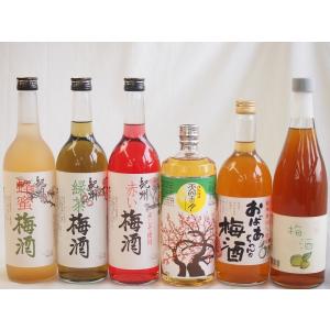 豪華梅酒6本セット(おばあちゃんの梅酒 赤しそ赤い梅酒(和歌山) 樽熟梅酒天空の月(大分) 文蔵梅酒(熊本) 蜂蜜梅酒(和歌山) 緑茶梅酒(和歌山))｜sake-gets