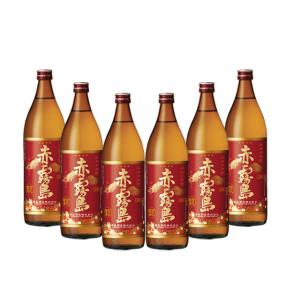 送料無料 赤霧島　芋焼酎　25度　900ml　1ケース(6本)（東北は別途送料必要）(ゆうパック発送)｜sake-ninja