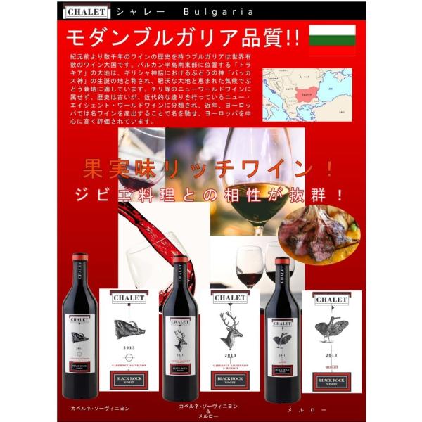 まだ日本では珍しい★ブルガリアワイン Chalet（シャレー）赤3本 各750ml 飲み比べ3本セッ...