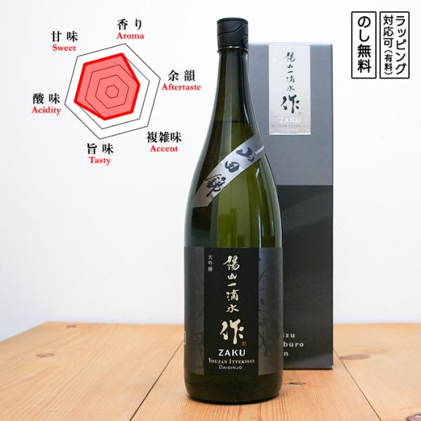 作 日本酒 大吟醸 陽山一滴水 1800 【専用化粧箱入】  Zaku ざく ようざんいってきすい　...