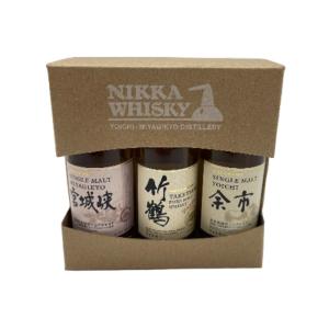 ニッカ 余市 ・ 宮城峡蒸留所 限定 ミニボトル 3本 セット 各50ml 箱付｜sake-otodoke