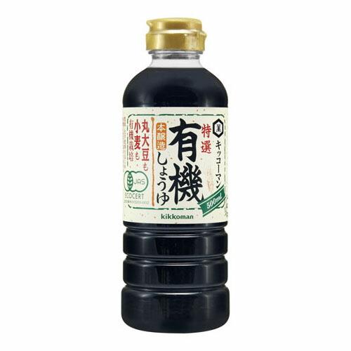 キッコーマン 特選有機しょうゆ ペットボトル 500ml ×12 メーカー直送