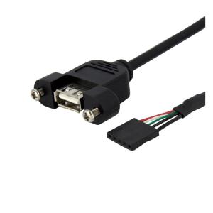 StarTech USBPNLAFHD1 USB2.0パネルマウント型変換ケーブル 30cm｜sake-premoa