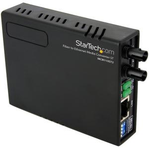 StarTech MCM110ST2 ブラック 光メディアコンバータ イーサネット(10/100 Mbps) - 光ファイバ(100BASEーFX) マルチモード ST 最大2km｜sake-premoa