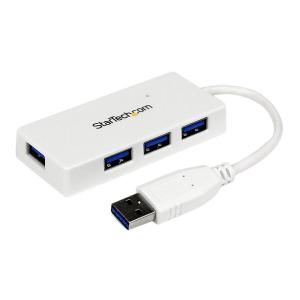 StarTech ST4300MINU3W ホワイト 4ポート SuperSpeed USB3.0ハブ (ポータブルミニUSB Hub 1x USB A (オス)-4x USB 3.0 A (メス))｜sake-premoa