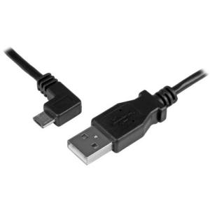 StarTech USBAUB50CMLA ブラック Micro-USBスマホ充電ケーブル 0.5m L型左向き｜sake-premoa