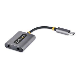 StarTech USBC-AUDIO-SPLITTER オーディオスプリッター (USB-C接続/2ポート 3.5mm 4極ステレオミニジャック/マイク入力付/24bit DAC)｜sake-premoa