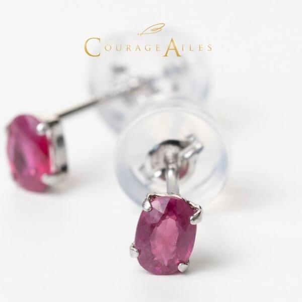 Courage Ailes EDA-1470RU ピアス (7月誕生石 ルビー 天然石 カラーストー...