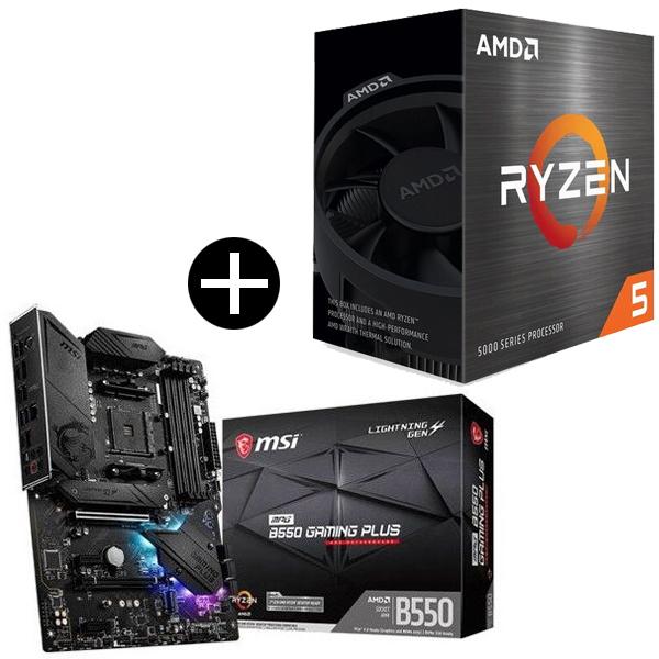AMD Ryzen 5 5600T CPU + MSI MPG B550 GAMING PLUS A...