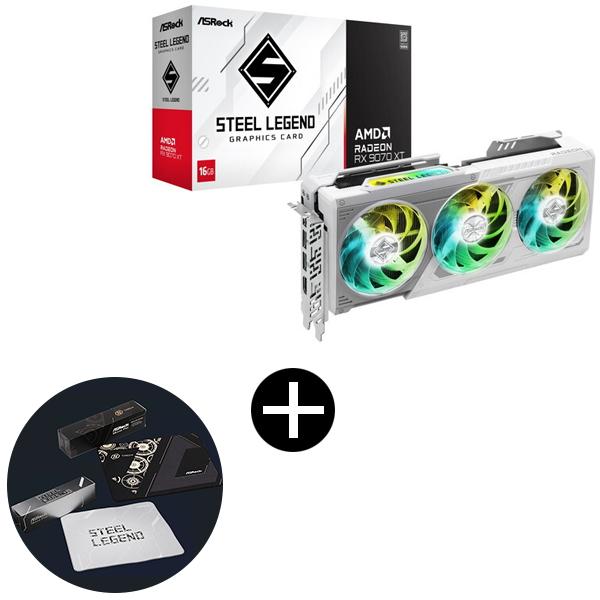 ASRock RX9070XT SL 16G ホワイト グラフィックボード + ASRockオリジナ...