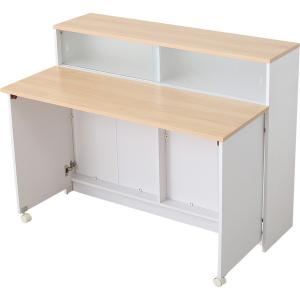 ホームテイスト HT-KL120 間仕切りキッチンカウンター（幅120cm）ナチュラル/ブラウン