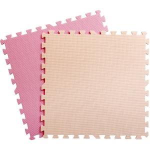ホームテイスト JMT-32 サイドパーツ付きジョイントマット 32枚セット Nobile-ノービレ- ベージュ＆ピンク メーカー直送