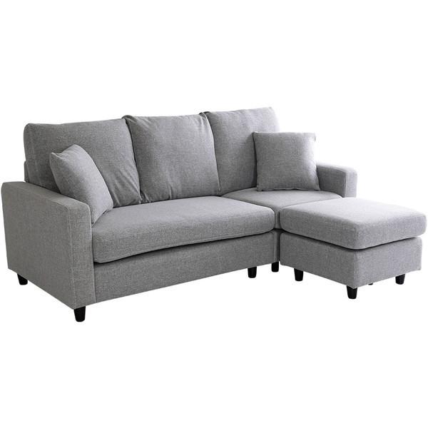 ホームテイスト RK3P レイアウト自在! 3人掛けカウチソファ Wismon -ウィスモン- (ポ...