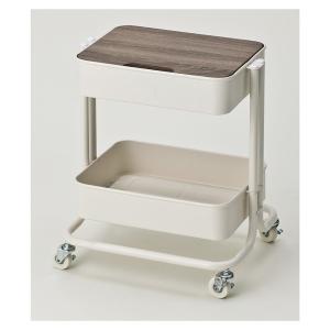 武田コーポレーション K9-VTTW50WH ヴィンテージ調天板付きキャスターワゴン2段