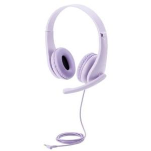 ELECOM HS-KD01TPL ヘッドセット 子供用 両耳 マイクアーム付 4極 アジャスター付...