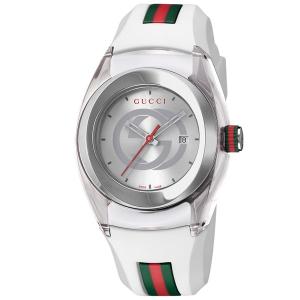 GUCCI グッチ 腕時計 時計 レディース SYNC シンク YA137302 ウォッチ ホワイト シルバー レッド グリーン 白 赤 緑 防水 誕生日 プレゼント ギフト 並行輸入品｜sake-premoa