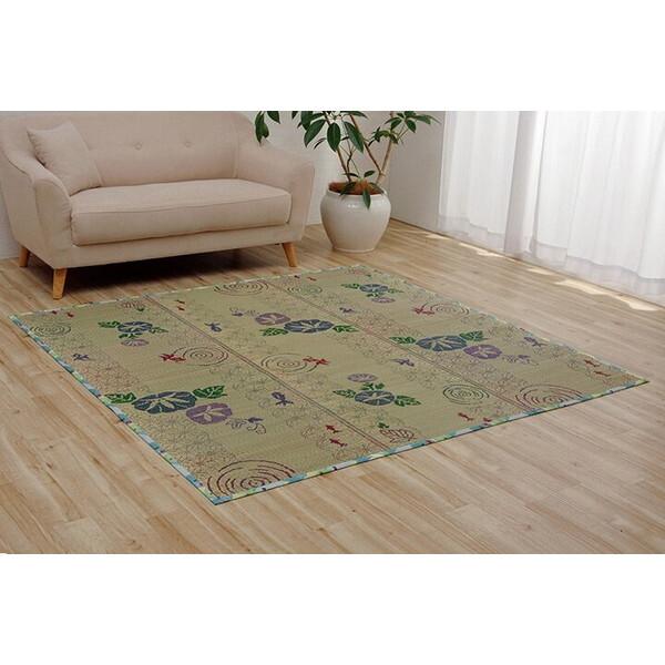 イケヒコ・コーポレーション 1060530013404 ラグ い草 金魚 和 風物詩 コンパクト 滑...