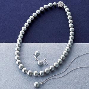 カンサイセレクション 花珠貝パール 3点セット グレー 29003G : XPRICE