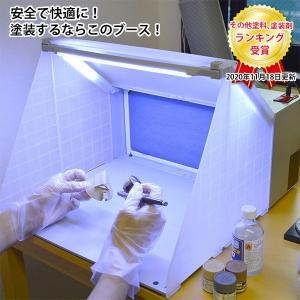 サンコー LEDライト付パワフルファン塗装ブース プラモデル フィギュア エアブラシ ラッカー 照明 ライト おすすめ 塗装 DIY 排気 安全 THANKO BRUSHBT4