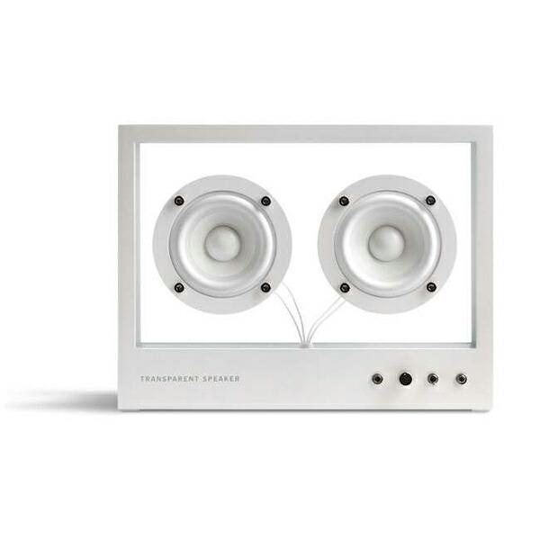 TRANSPARENT SPEAKER SMALL Bluetoothスピーカー ホワイト ステレオ...