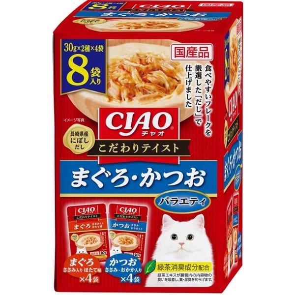 CIAO 猫 おやつ 国産 こだわりテイスト 8袋入り まぐろ・かつおバラエティ いなばペットフード...