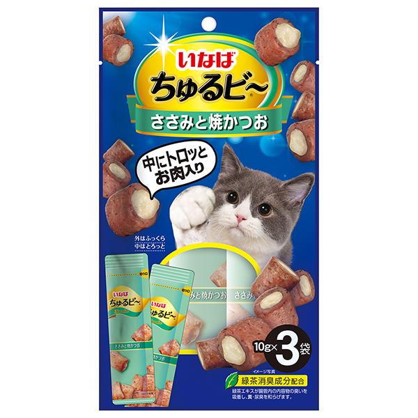 いなばペットフード いなば ちゅるビ〜 ささみと焼かつお 10g×3袋