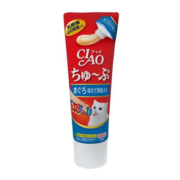 いなばペットフード CIAO ちゅ〜ぶ まぐろ ほたて貝柱入り 80g