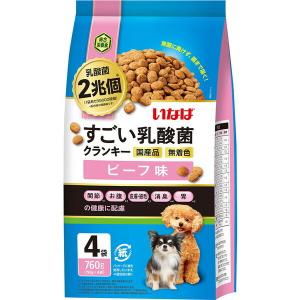 いなばペットフード すごい乳酸菌クランキー 190g×4袋 ビーフ味
