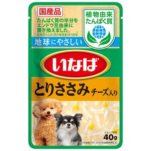 いなばペットフード いなば 植物由来たんぱく質パウチ とりささみ チーズ入り 40g