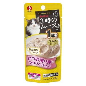 ペットライン 3時のムース 1歳から かつお 25g 猫用フード｜sake-premoa