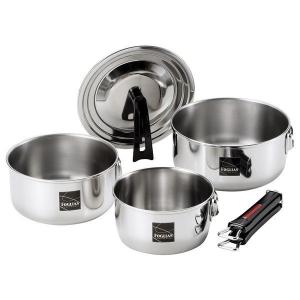 燕三 IH対応ハンドル着脱式鍋4点セット 蒸し台付 EM-032 ( 1セット