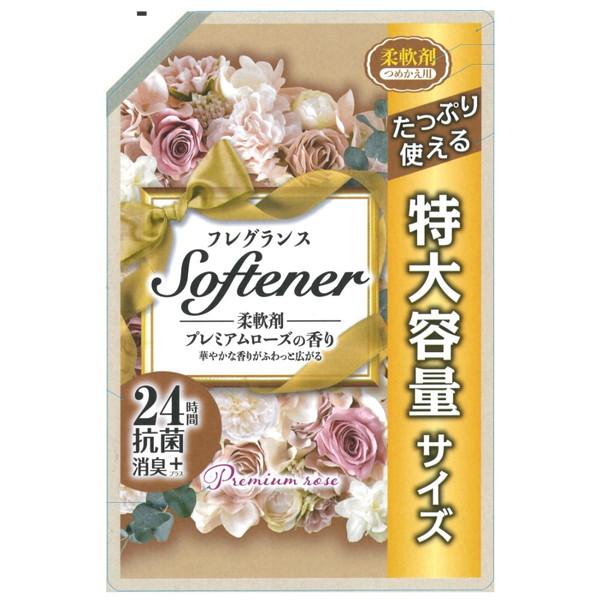 フレグランスソフター 詰替用 特大容量サイズ 1080mL プレミアムローズの香り 日本合成洗剤