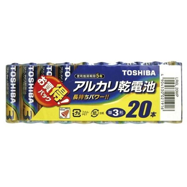 乾電池 東芝 TOSHIBA LR6L 20MP アルカリ乾電池 単3形 20本