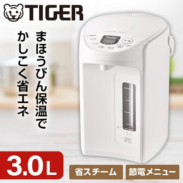 TIGER PIQ-G300WC クールホワイト とく子さん VE電気まほうびん (3.0L)