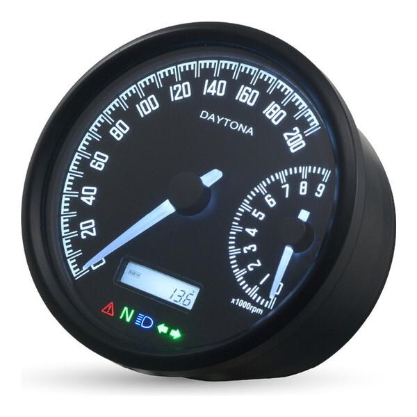 デイトナ D48138 VELONA 電気式 スピードメーター / タコメーター ブラックボディ/ホ...