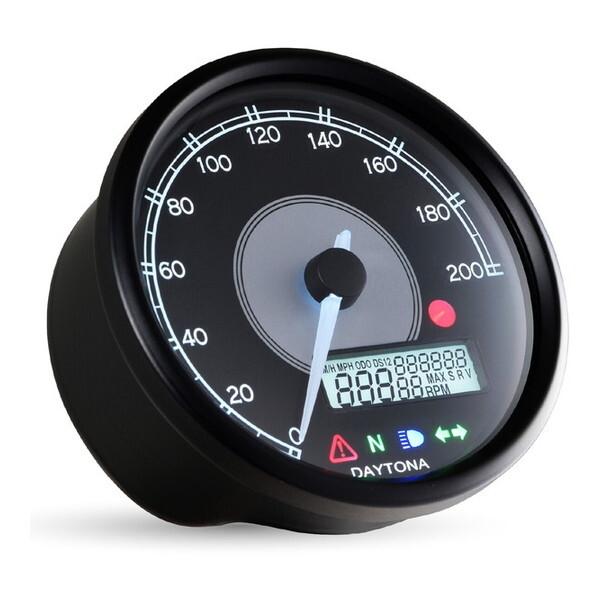 デイトナ D48139 VELONA スピードメーター 液晶タコメーター付き ブラックボディ/ホワイ...