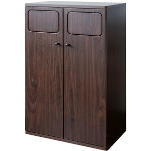 クロシオ ダイニングダストボックス2D ブラウン 完成品 キャスター付