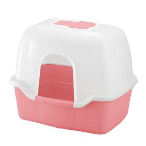 Richell ラプレ ネコトイレ 深型 60 フード付 コーラルピンク