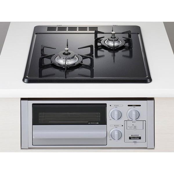 ビルトインガスコンロ ハーマン DG2023SQ1SV-LP シルバー  プロパンガス用 2口 左強...