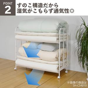 布団収納ラック ふとん収納 2段 キャスター付...の詳細画像3
