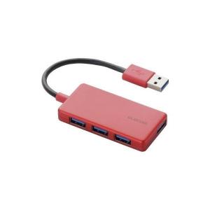 ELECOM U3H-A416BRD USBHUB3.0 コンパクト バスパワー 4ポート レッド