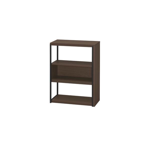 スライドオープンシェルフ アイリスオーヤマ ウォールナット/ブラック SOS-797 メーカー直送