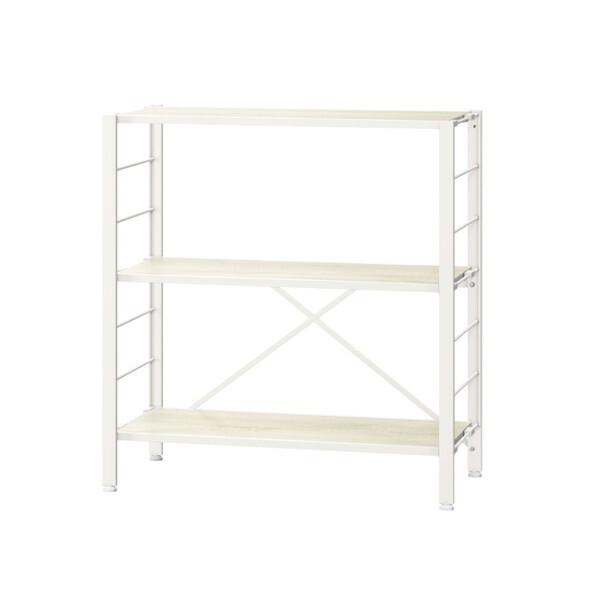 アイリスオーヤマ KRSR-3 ホワイトアッシュ 組立簡単 連結スチールラック 3段 メーカー直送