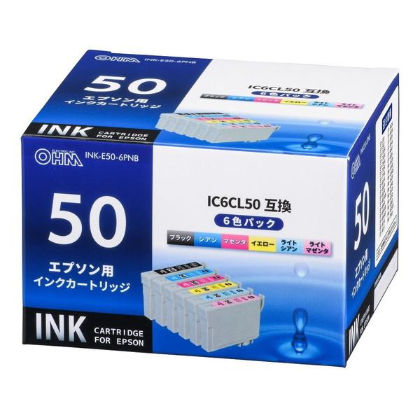 INK-E50-6PNB オーム電機 エプソン互換インク 6色入