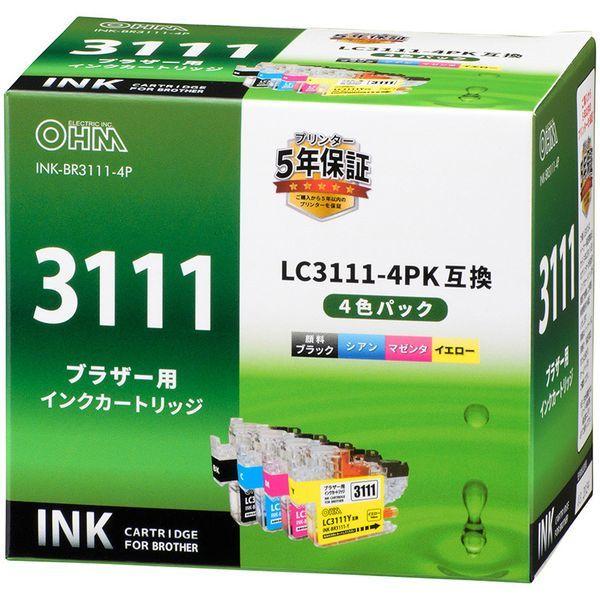 オーム電機 INK-BR3111-4P ブラザー互換 LC3111 4色パック