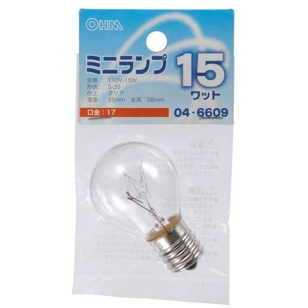 オーム電機 LB-S3715-C ミニランプ S35型 E17/15W クリア