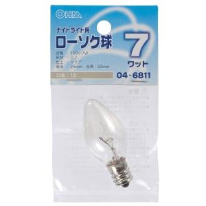 オーム電機 LB-C7207-C ローソク球 ナイトライト用 7W E12 クリア